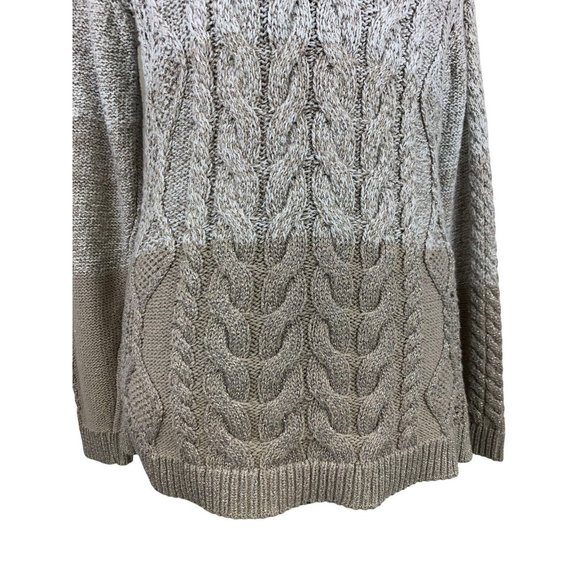 White House Black Market Size XS Sparkly Cable Knit Cowl Neck Pullover Sweater - Picture 3 of 11